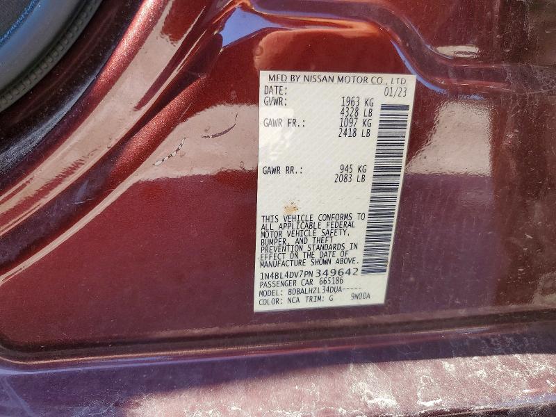 Продаж на аукціоні авто 2023 Nissan Altima, vin: 1N4BL4DV7PN349642, номер лоту: 59725216