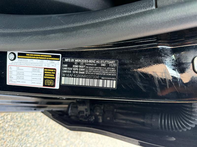 Aukcja sprzedaży 2022 Mercedes-benz C, vin: W1KAF4GB0NR037334, numer aukcji: 61264116