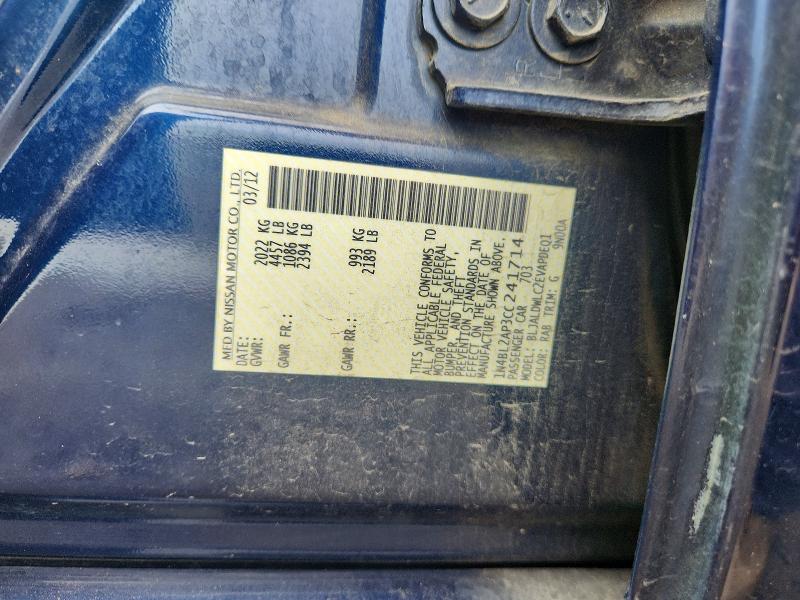 2012 Nissan Altima მანქანა იყიდება აუქციონზე, vin: 1N4BL2AP3CC241714, აუქციონის ნომერი: 61022026