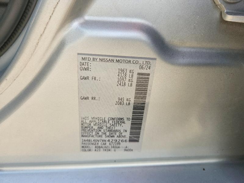 2024 Nissan Altima მანქანა იყიდება აუქციონზე, vin: 1N4BL4DV7RN429266, აუქციონის ნომერი: 61093056