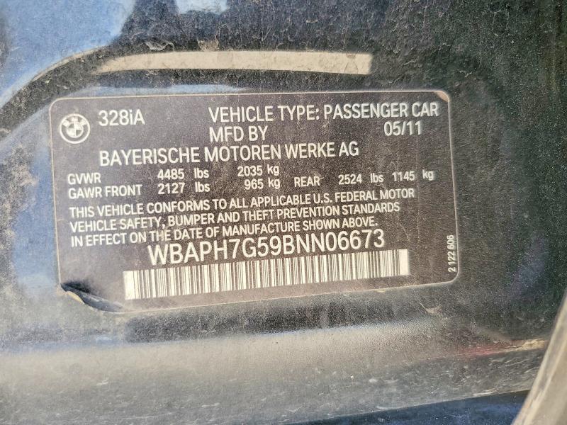 Продажа на аукционе авто 2011 Bmw 328, vin: WBAPH7G59BNN06673, номер лота: 59365576