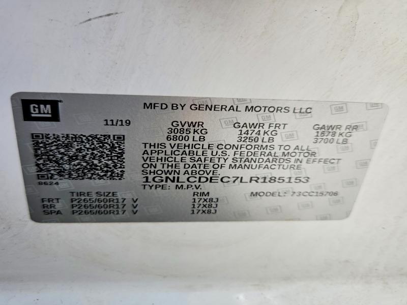 Продажа на аукционе авто 2020 Chevrolet Tahoe, vin: 1GNLCDEC7LR185153, номер лота: 61368566