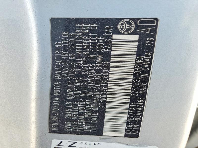 Aukcja sprzedaży 2006 Toyota Matrix, vin: 2T1KR32E16C600484, numer aukcji: 62329226