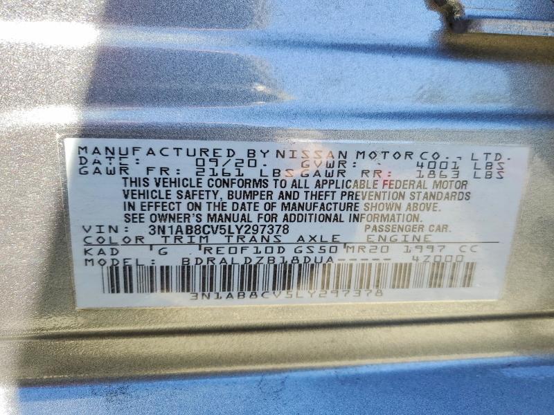63609226 :رقم المزاد ، 3N1AB8CV5LY297378 vin ، 2020 Nissan Sentra مزاد بيع