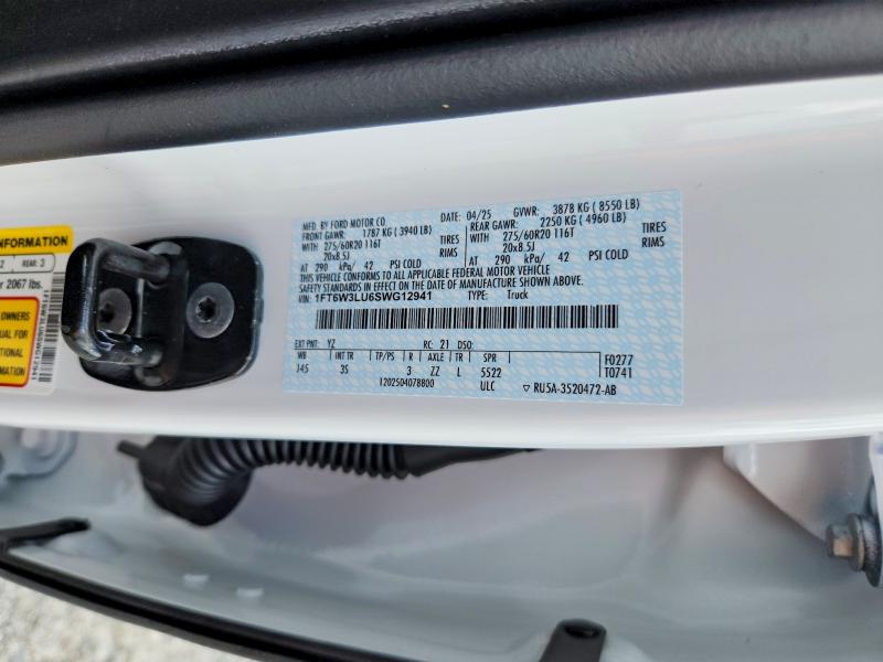 Продаж на аукціоні авто 2025 Ford F150, vin: 1FT6W3LU6SWG12941, номер лоту: 61029096