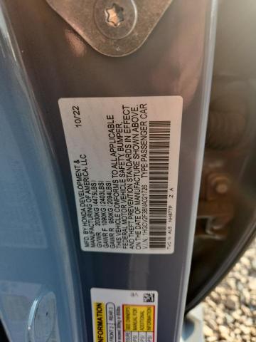 2022 Honda Accord მანქანა იყიდება აუქციონზე, vin: 1HGCV2F38NA021726, აუქციონის ნომერი: 59252256