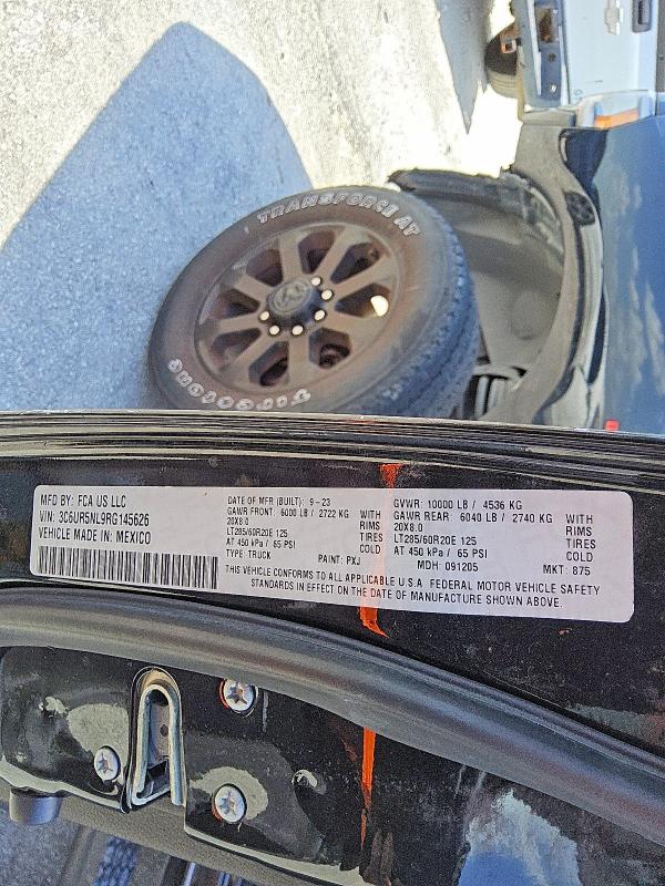 2024 Ram 2500 მანქანა იყიდება აუქციონზე, vin: 3C6UR5NL9RG145626, აუქციონის ნომერი: 61326636