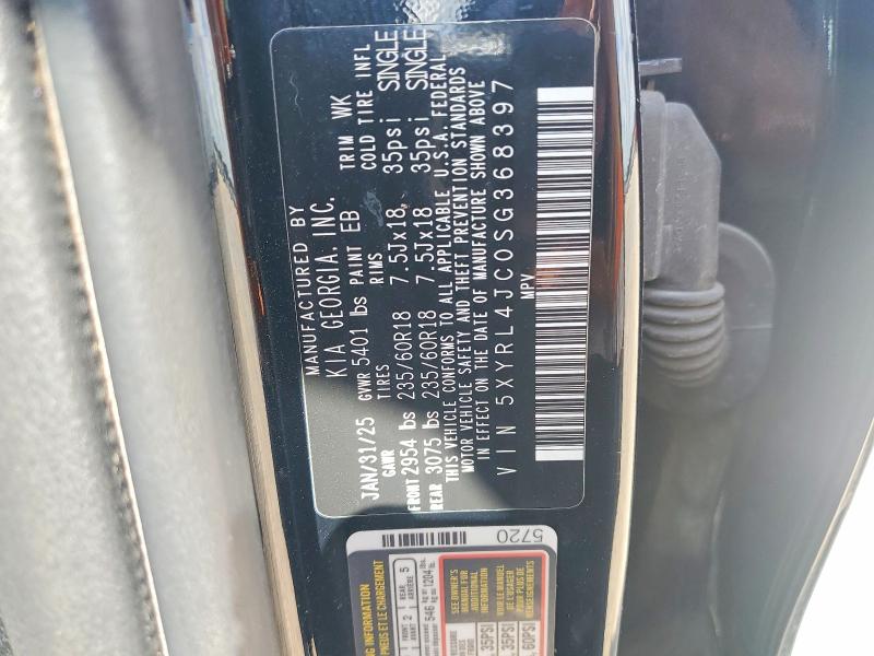 59280196 :رقم المزاد ، 5XYRL4JC0SG368397 vin ، 2025 Kia Sorento مزاد بيع