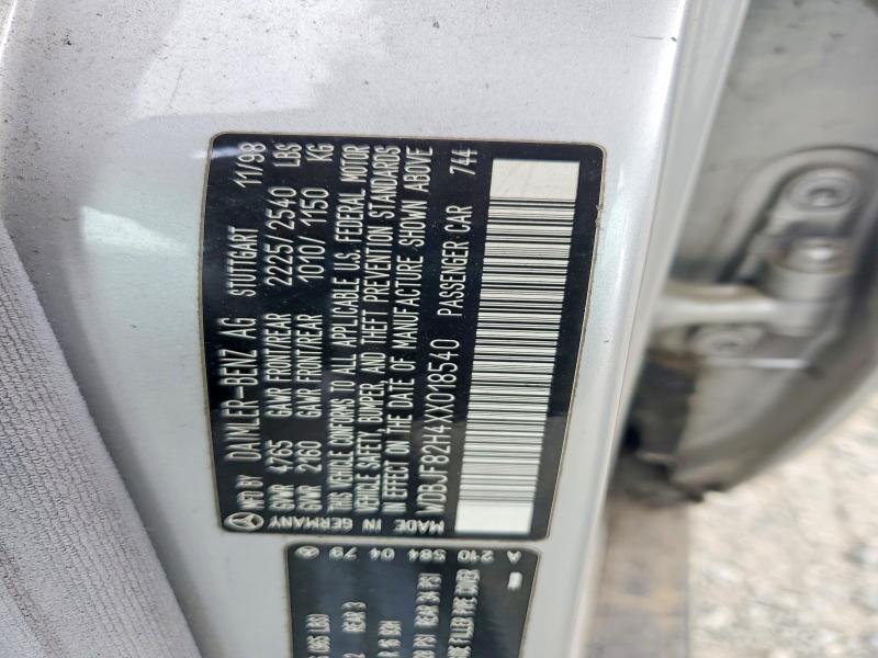 63040206 :رقم المزاد ، WDBJF82H4XX018540 vin ، 1999 Mercedes-benz E مزاد بيع