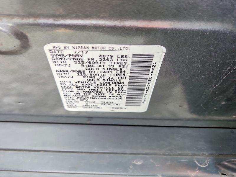 Aukcja sprzedaży 2017 Nissan Rogue, vin: JN8AT2MV0HW280335, numer aukcji: 60793206