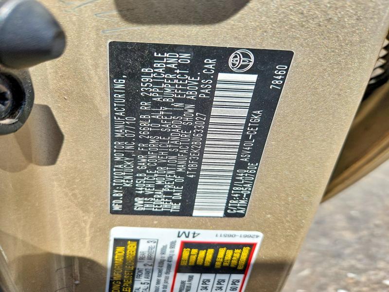 60573406 :رقم المزاد ، 4T1BF3EK2BU633027 vin ، 2011 Toyota Camry مزاد بيع