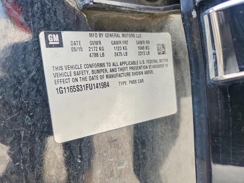 Aukcja sprzedaży 2015 Chevrolet Impala, vin: 1G1165S31FU141984, numer aukcji: 60883056