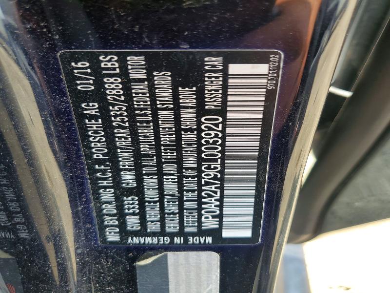 Продажа на аукционе авто 2016 Porsche Panamera, vin: WP0AA2A79GL003920, номер лота: 59716606
