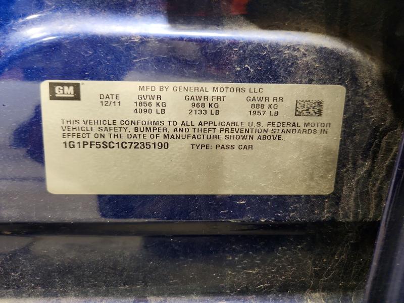 2012 Chevrolet Cruze მანქანა იყიდება აუქციონზე, vin: 1G1PF5SC1C7235190, აუქციონის ნომერი: 63170936
