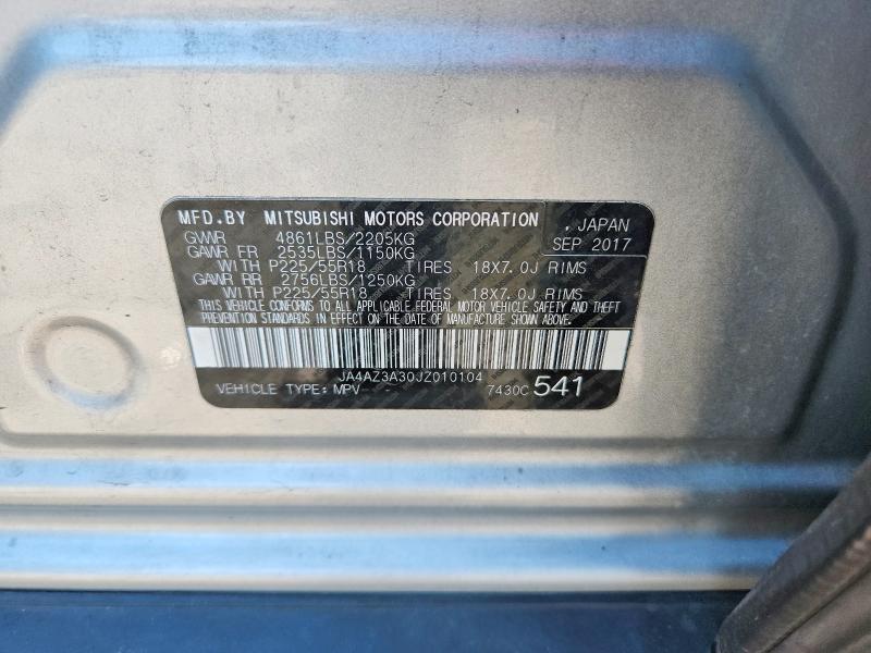 Aukcja sprzedaży 2018 Mitsubishi Outlander, vin: JA4AZ3A30JZ010104, numer aukcji: 63247656