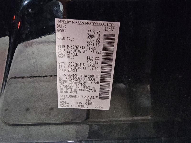 Продаж на аукціоні авто 2013 Infiniti Jx35, vin: 5N1AL0MM6DC327317, номер лоту: 60208236