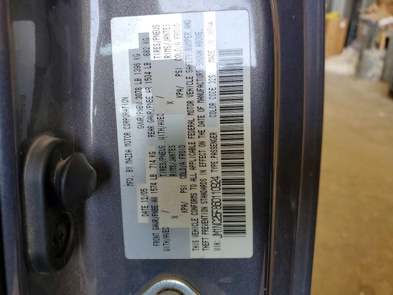2006 Mazda Mx-5 Miata მანქანა იყიდება აუქციონზე, vin: JM1NC25F860110924, აუქციონის ნომერი: 63010556