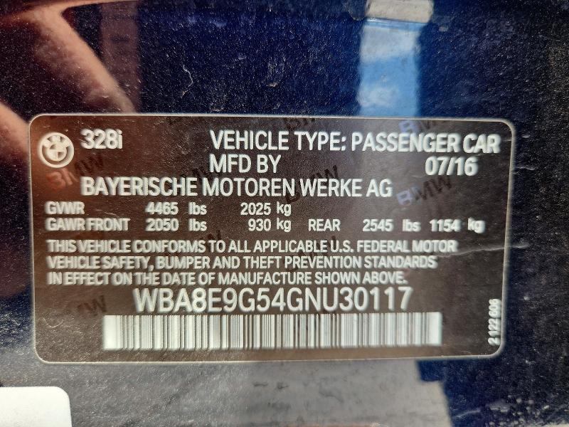Продажа на аукционе авто 2016 Bmw 328, vin: WBA8E9G54GNU30117, номер лота: 59267746