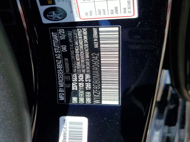 Aukcja sprzedaży 2021 Mercedes-benz E, vin: W1KZF8DB0MA906042, numer aukcji: 60261256