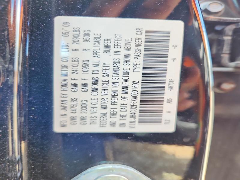 Продажа на аукционе авто 2010 Acura Tsx, vin: JH4CU2F6XAC001602, номер лота: 59695956