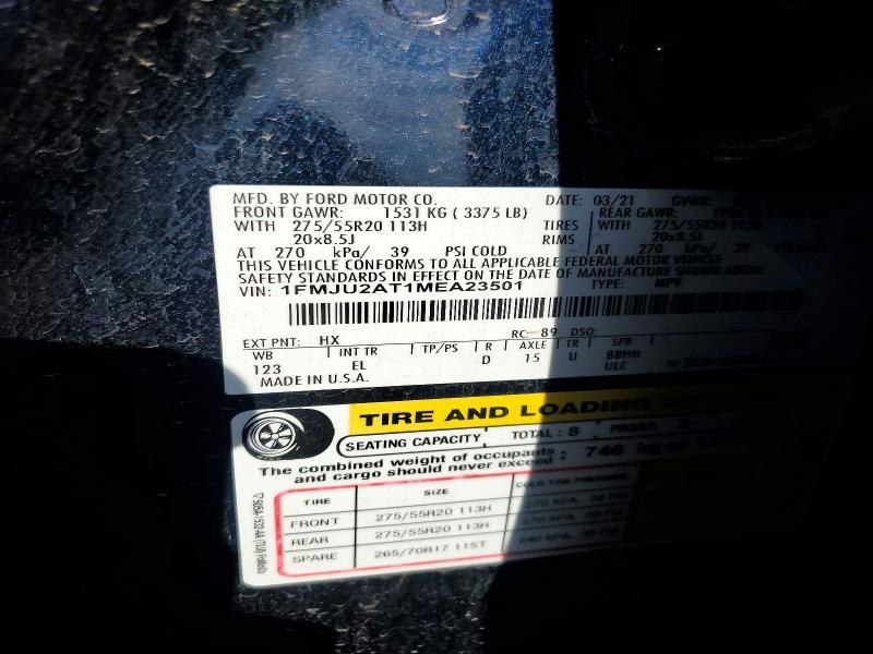 2021 Ford Expedition მანქანა იყიდება აუქციონზე, vin: 1FMJU2AT1MEA23501, აუქციონის ნომერი: 59098066