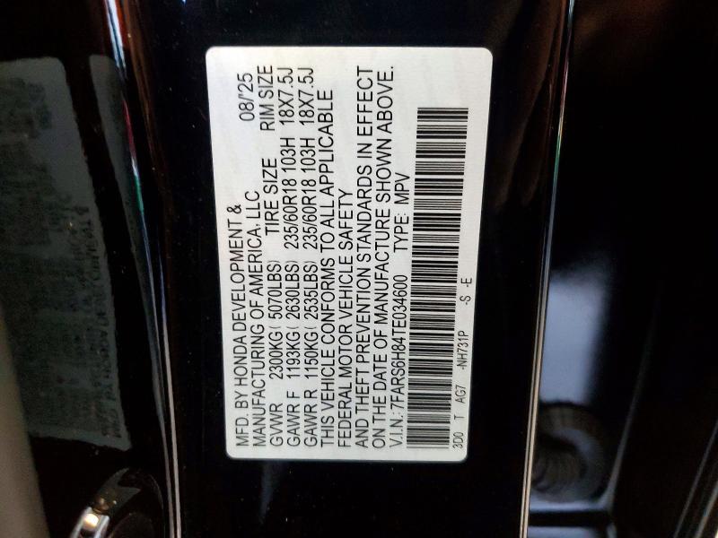 Продажа на аукционе авто 2026 Honda Cr-v, vin: 7FARS6H84TE034600, номер лота: 60217646