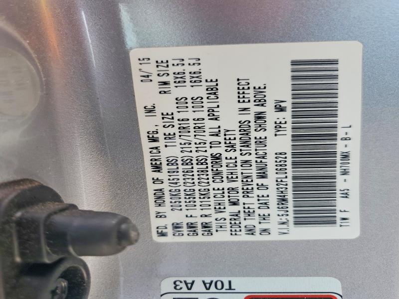2015 Honda Cr-v მანქანა იყიდება აუქციონზე, vin: 5J6RM4H32FL068528, აუქციონის ნომერი: 59726516