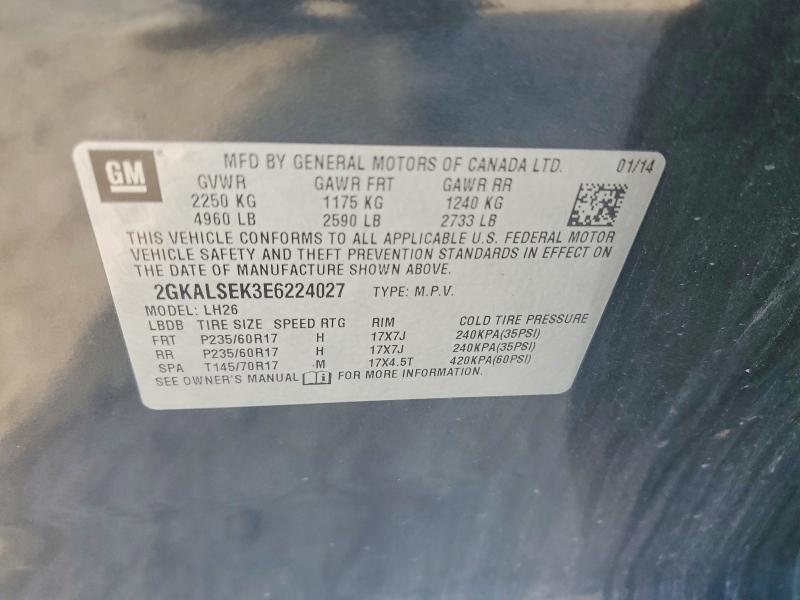 61574956 :رقم المزاد ، 2GKALSEK3E6224027 vin ، 2014 Gmc Terrain مزاد بيع
