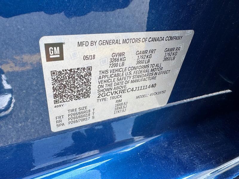 59728236 :رقم المزاد ، 2GCVKREC4J1111440 vin ، 2018 Chevrolet Silverado مزاد بيع