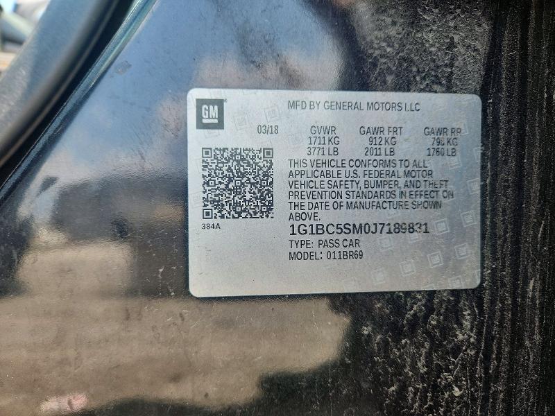 Продаж на аукціоні авто 2018 Chevrolet Cruze, vin: 1G1BC5SM0J7189831, номер лоту: 61672286