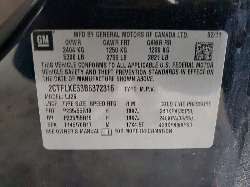Aukcja sprzedaży 2011 Gmc Terrain, vin: 2CTFLXE53B6372316, numer aukcji: 60757586