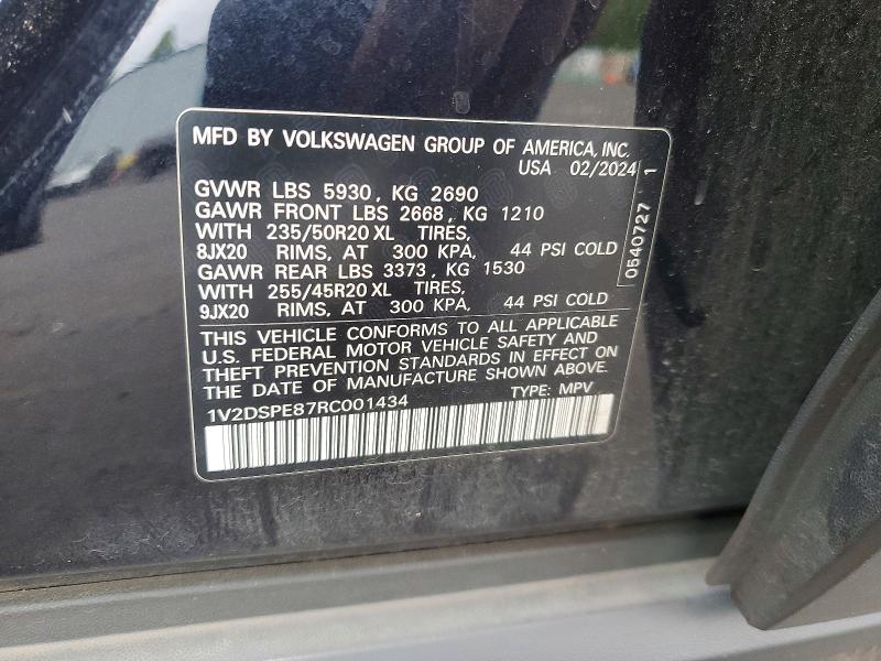 Aukcja sprzedaży 2024 Volkswagen Id.4, vin: 1V2DSPE87RC001434, numer aukcji: 61407986
