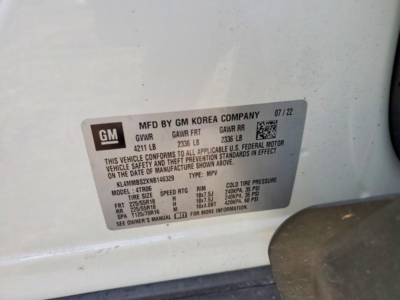 Aukcja sprzedaży 2022 Buick Encore Gx, vin: KL4MMBS2XNB146329, numer aukcji: 60755356