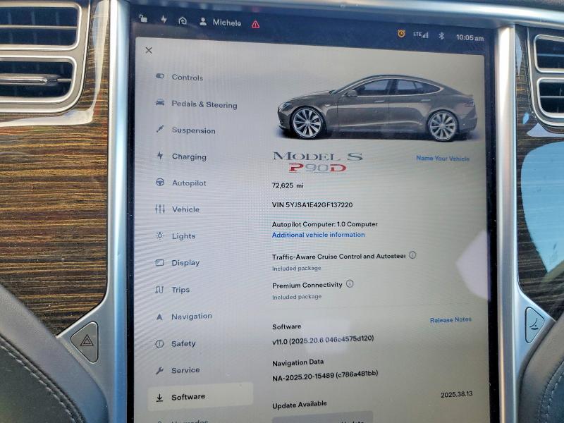 2016 Tesla Model S მანქანა იყიდება აუქციონზე, vin: 5YJSA1E42GF137220, აუქციონის ნომერი: 62702206