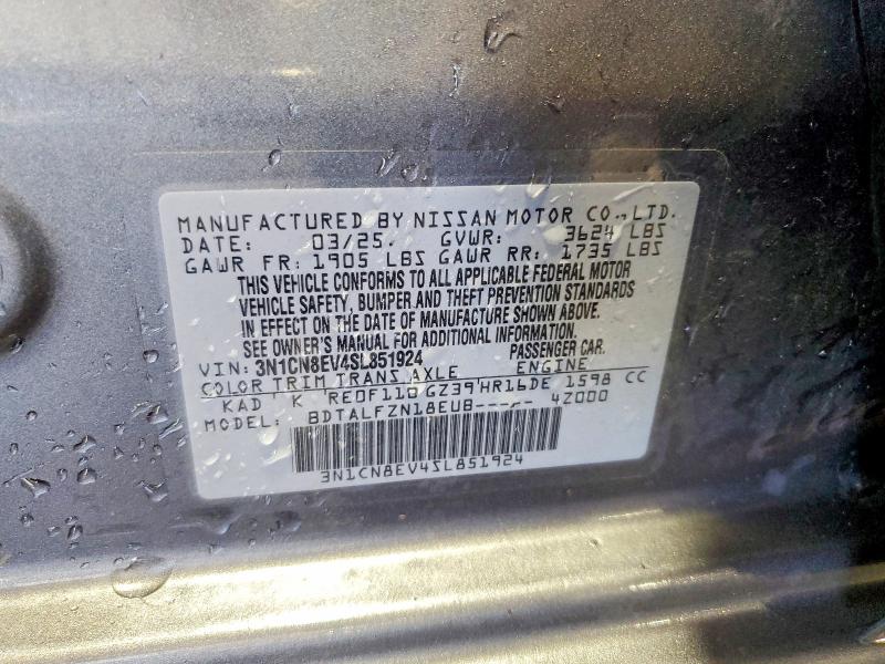 62410536 :رقم المزاد ، 3N1CN8EV4SL851924 vin ، 2025 Nissan Versa مزاد بيع