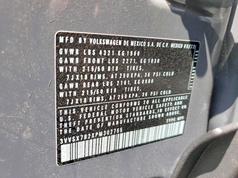61902626 :رقم المزاد ، 3VVSX7B2XPM302755 vin ، 2023 Volkswagen Taos مزاد بيع