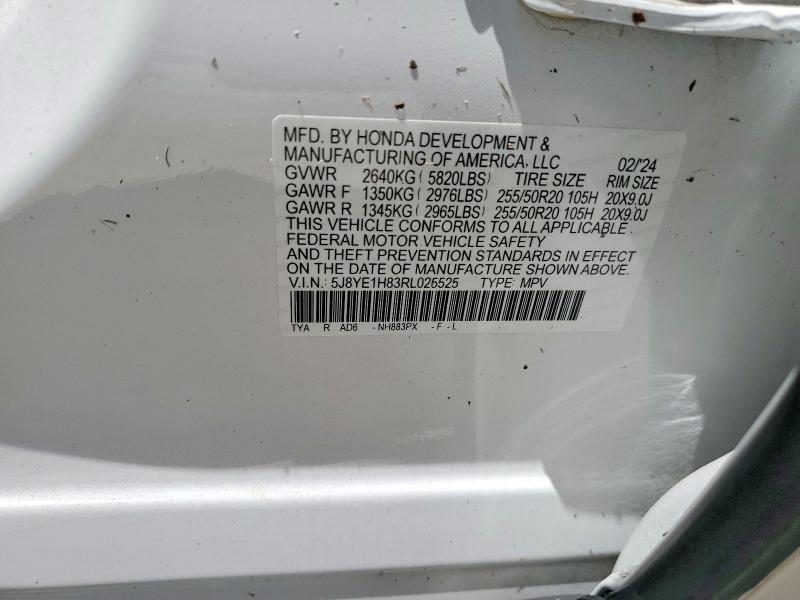 Auction sale of the 2024 Acura Mdx, vin: 5J8YE1H83RL025525, lot number: 63134876