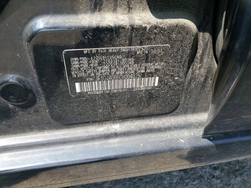 Продажа на аукционе авто 2012 Subaru Impreza, vin: JF1GJAD66CH004825, номер лота: 61740576