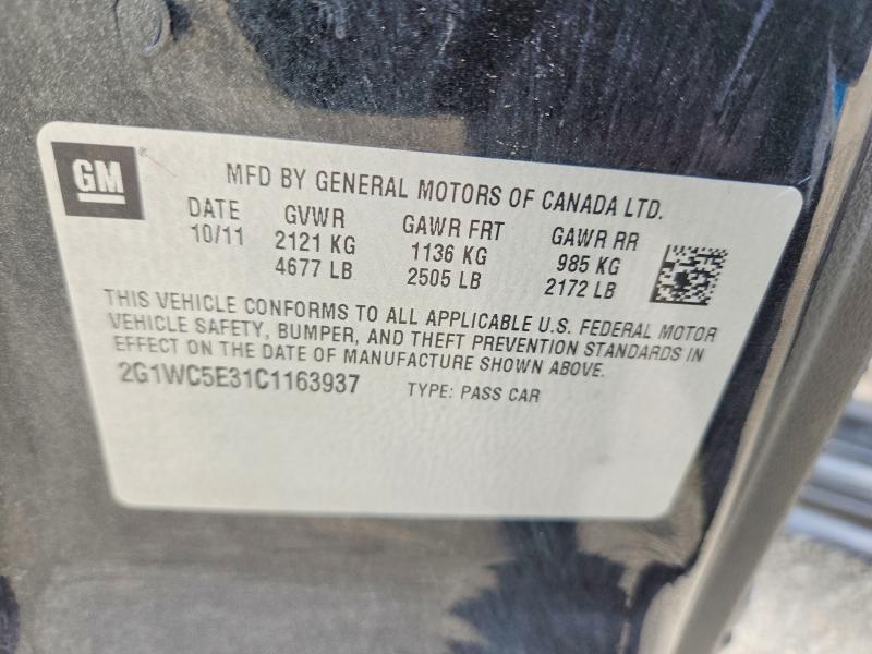 61108286 :رقم المزاد ، 2G1WC5E31C1163937 vin ، 2012 Chevrolet Impala مزاد بيع