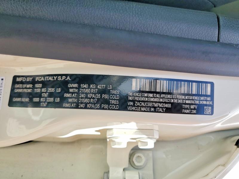 59632746 :رقم المزاد ، ZACNJCBB7MPM28468 vin ، 2021 Jeep Renegade مزاد بيع