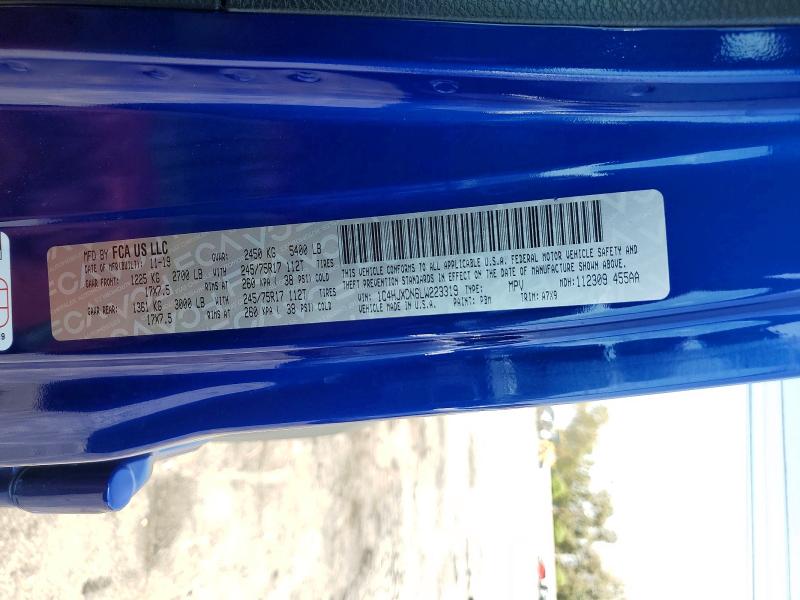 Продажа на аукционе авто 2020 Jeep Wrangler Unlimited, vin: 1C4HJXDN6LW223319, номер лота: 61594896
