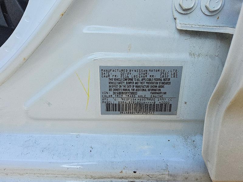 2024 Nissan Sentra მანქანა იყიდება აუქციონზე, vin: 3N1AB8BV9RY298933, აუქციონის ნომერი: 60201386