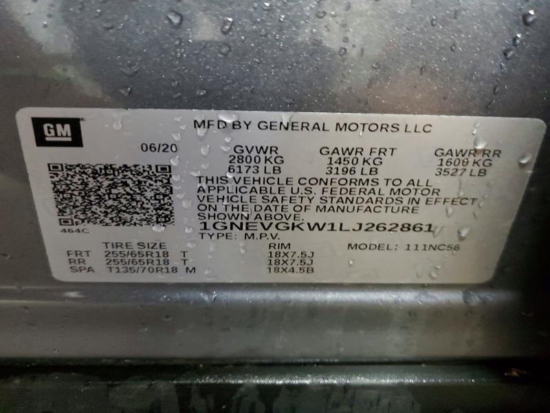 Продажа на аукционе авто 2020 Chevrolet Traverse, vin: 1GNEVGKW1LJ262861, номер лота: 61877416