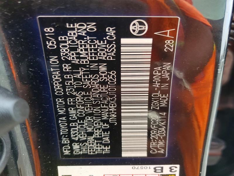 Aukcja sprzedaży 2018 Toyota C-hr, vin: JTNKHMBX3J1010256, numer aukcji: 60367676