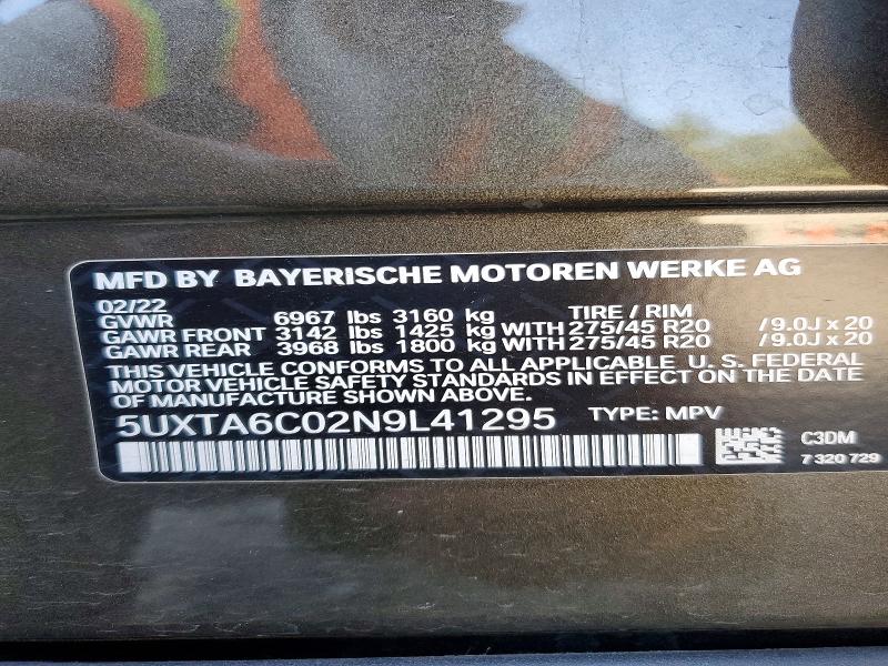 Aukcja sprzedaży 2022 Bmw X5, vin: 5UXTA6C02N9L41295, numer aukcji: 61816906