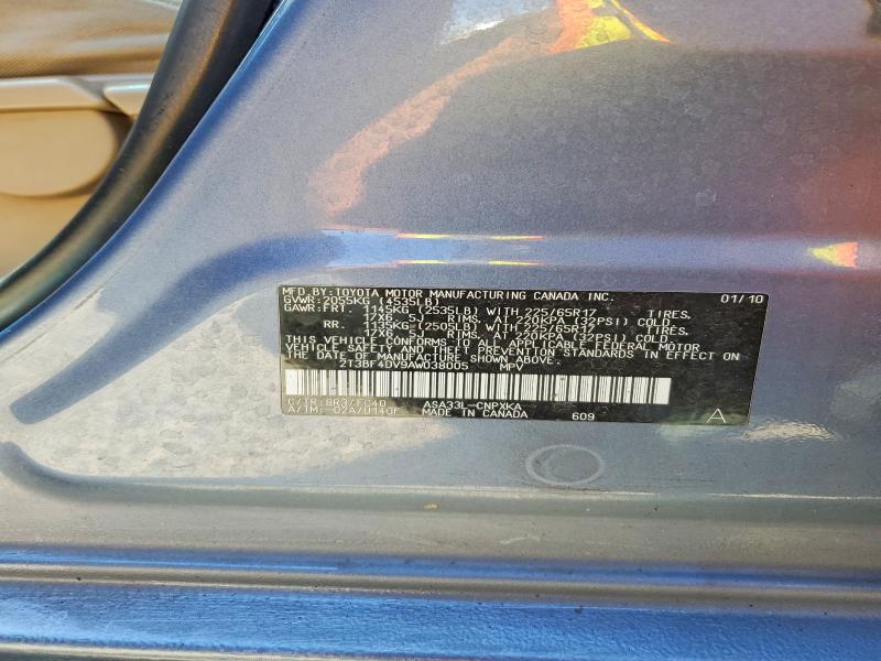 60276286 :رقم المزاد ، 2T3BF4DV9AW038005 vin ، 2010 Toyota Rav4 مزاد بيع