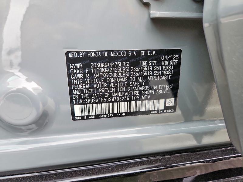 Продаж на аукціоні авто 2025 Acura Adx, vin: 3HDSA1H50SM703236, номер лоту: 59194576