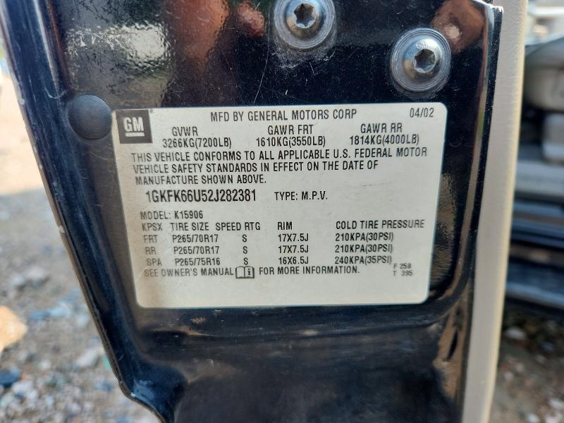 2002 Gmc Denali მანქანა იყიდება აუქციონზე, vin: 1GKFK66U52J282381, აუქციონის ნომერი: 62677286