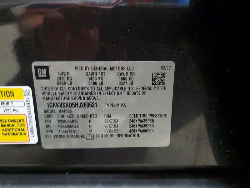 Aukcja sprzedaży 2017 Gmc Acadia Limited, vin: 1GKKVSKD5HJ289621, numer aukcji: 61191666