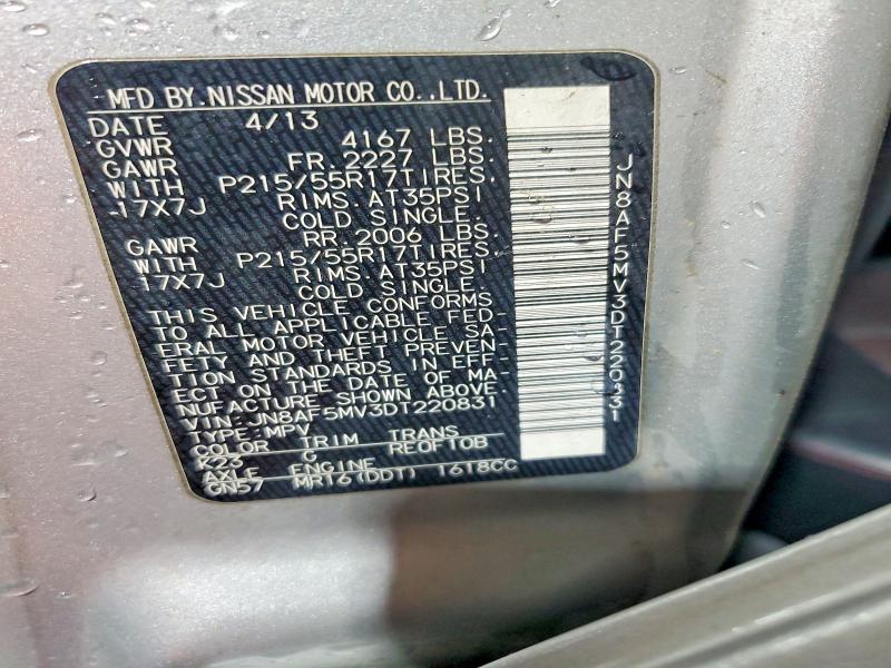 Продаж на аукціоні авто 2013 Nissan Juke, vin: JN8AF5MV3DT220831, номер лоту: 60754916